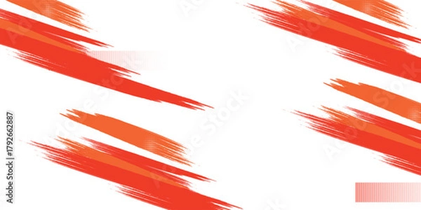 Fototapeta Abstract Sports Background with Orange and Red Gradient Brushstrokes and Halftone Effect