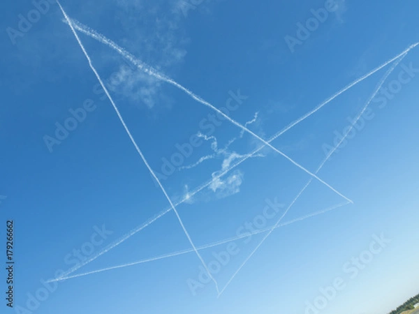 Obraz 飛行機雲・星