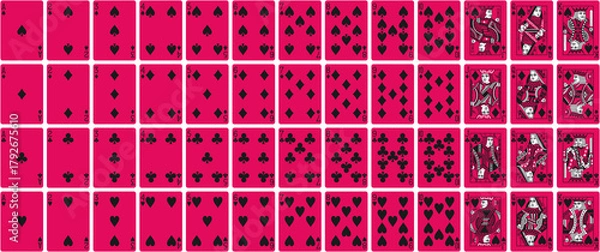 Fototapeta High-Quality Playing Cards Set - Raspberry Fill