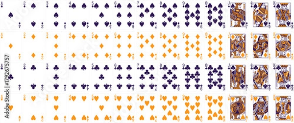 Obraz High-Quality Playing Cards Set - Pumpkin Ink