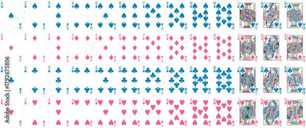 Obraz High-Quality Playing Cards Set - Ocean Bloom