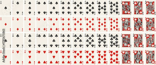 Obraz High-Quality Playing Cards Set - Scarlet