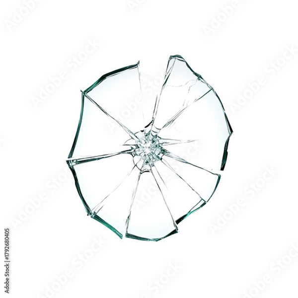 Obraz Broken glass shards on Transparent Background