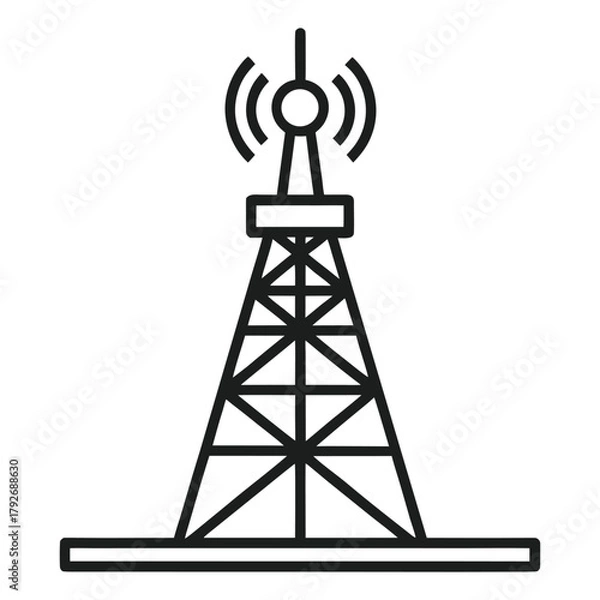 Fototapeta Signal Reach Line Art of Transmission Tower