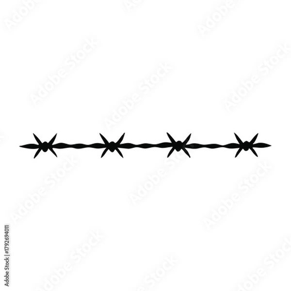 Fototapeta Silent Barrier: Twisted Barbed Wire Segment
