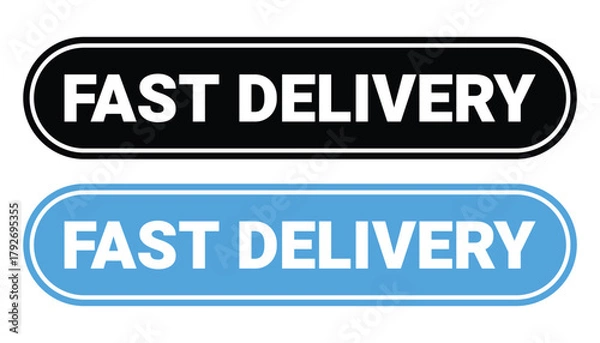 Fototapeta fast Delivery Vector Icons — Speed Service, Same Day Delivery, and Parcel Transport Concept