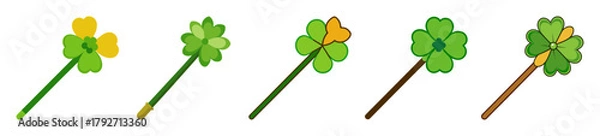 Fototapeta Simple shamrock wand art isolated on