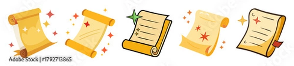 Fototapeta Scrolls of wishes and messages ready to be opened and read