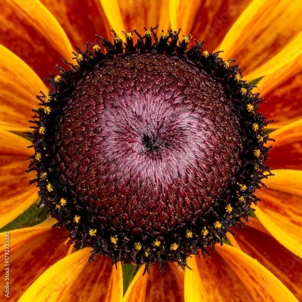 Fototapeta Close-up of a Vibrant Rudbeckia Flower with Detailed Center.