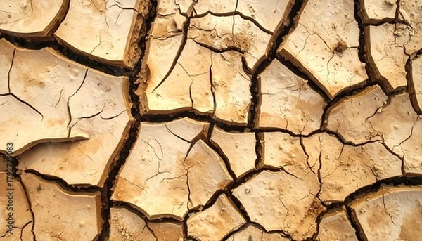Fototapeta Cracked Earth - A Stark Reminder of Environmental Challenges.