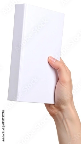 Obraz A hand holding a plain, white, rectangular object