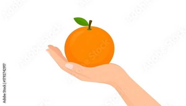 Obraz A hand presenting a single, perfect citrus fruit