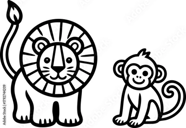 Obraz coloring page lion