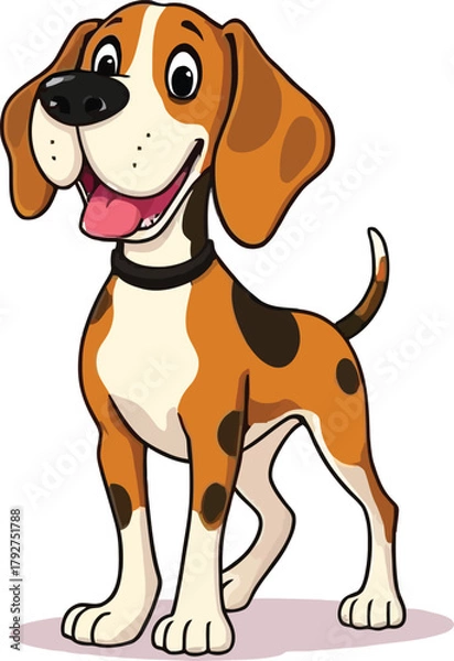 Fototapeta Cute cartoon a illustrator vector Coonhound