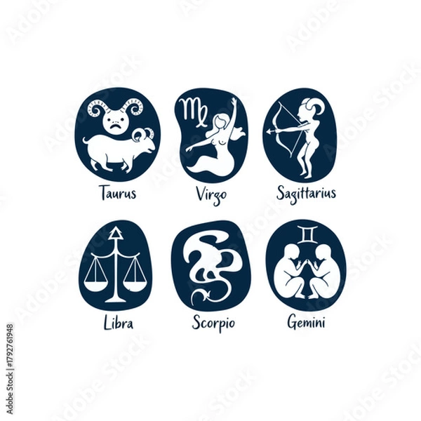 Fototapeta Discover your cosmic destiny with this zodiac sign illustration for astrology lovers everywhere