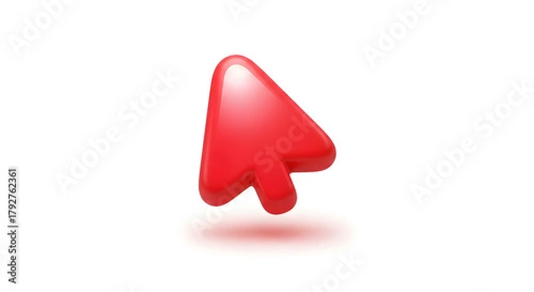 Obraz Vibrant red cursor pointing the way, perfect for UI design or website mockups to guide users intuitively