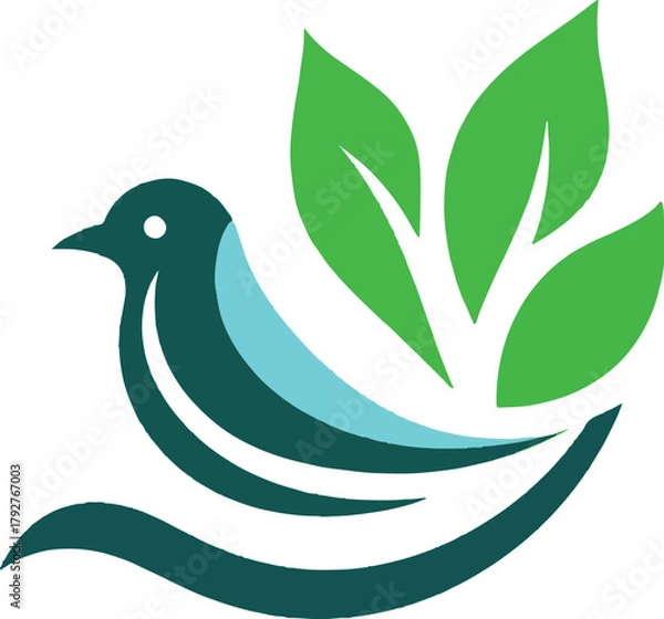 Obraz vector illustration of a bird sitting on a branch