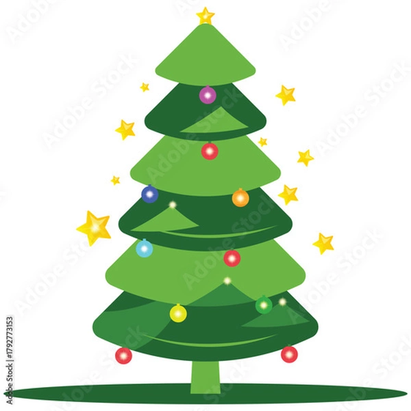 Obraz christmas-tree vector. A christmastree. christmas-tree vector star light