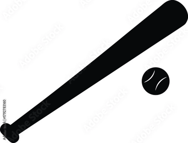 Fototapeta Baseball bat and ball design element, graphic for sports team branding projects