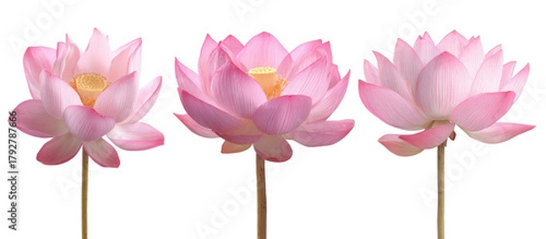 Obraz Three delicate pink lotus blossoms