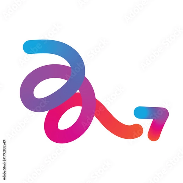 Obraz Vibrant gradient line art illustration design