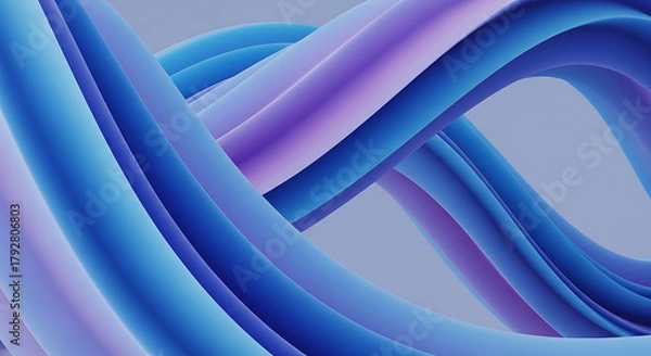 Obraz Blue and purple abstract flowing tubes background image