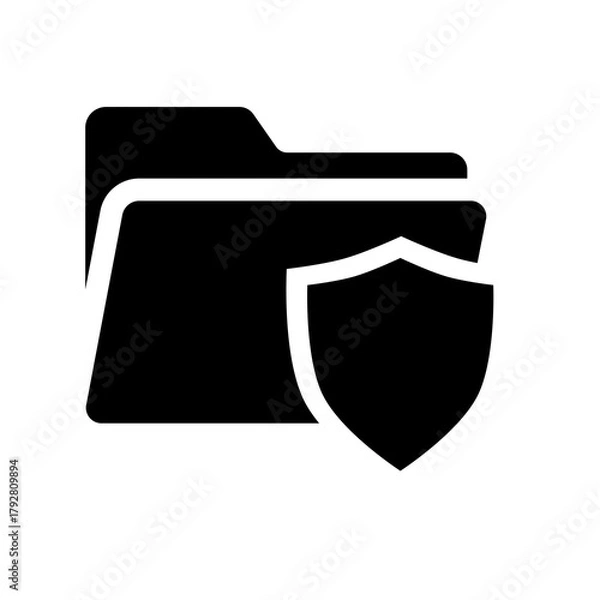 Fototapeta A secure folder icon representing protected documents, privacy, and safe file handling. Ideal for security tools, confidential storage, and sensitive data systems.