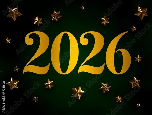 Fototapeta  2026 festive, new year, card 