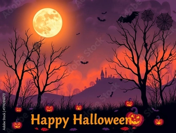 Fototapeta halloween background with pumpkin