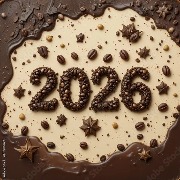 Obraz  2026 festive, new year, card 