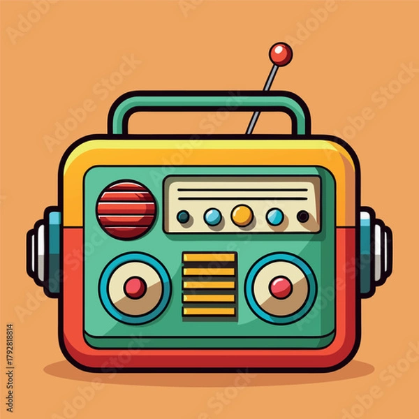Fototapeta Radio Cartoon vector illustration