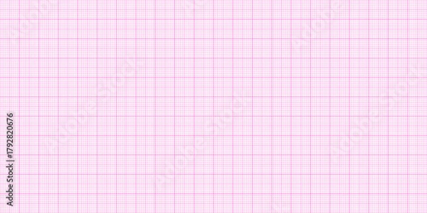 Obraz Pink Millimeter Grid Graph Paper. Horizontal Pattern Mat Square Background