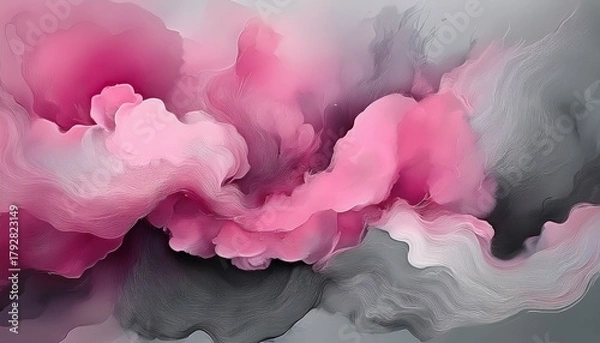 Fototapeta abstract ink cloud pink and grey