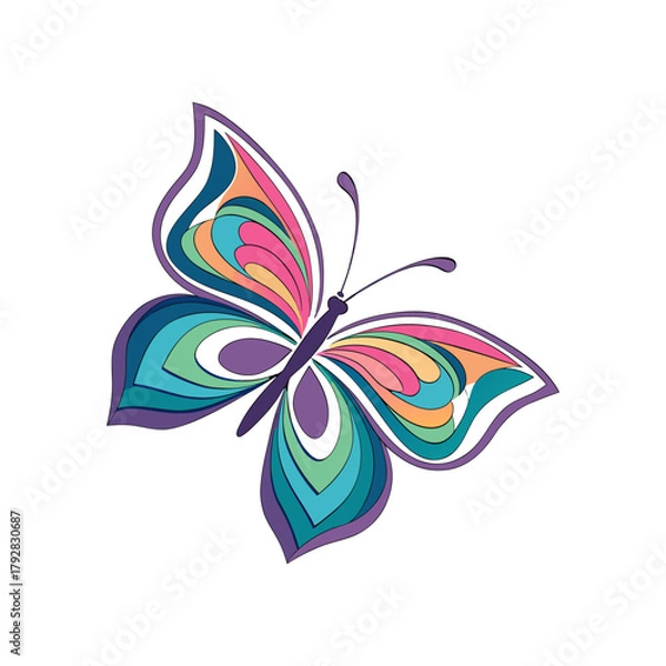 Fototapeta Multicolor Abstract Butterfly Illustration