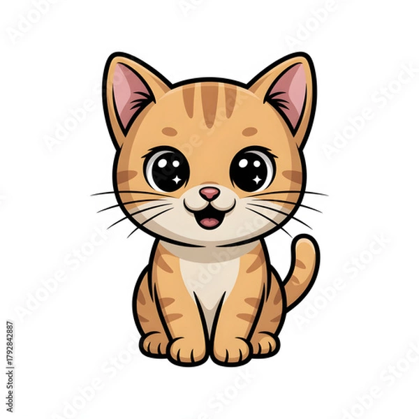 Obraz A cartoon cat illustration vector style