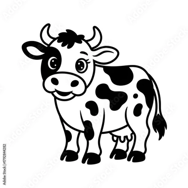 Obraz A cartoon cow illustration vector style
