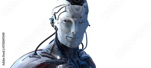 Obraz Robot head high quality very detailed 3d render