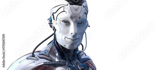 Obraz Robot head high quality very detailed 3d render