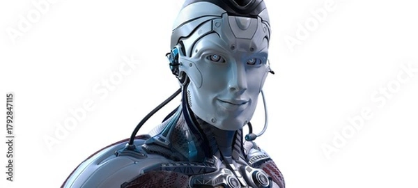 Obraz Robot head high quality very detailed 3d render