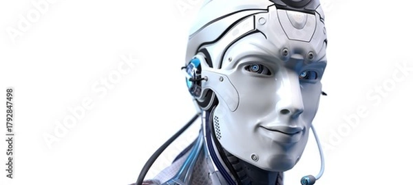 Obraz Robot head high quality very detailed 3d render