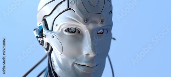 Obraz Robot head high quality very detailed 3d render