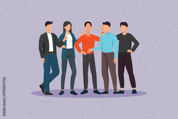 Obraz community with solid members. community concept. colored flat vector illustration isolated