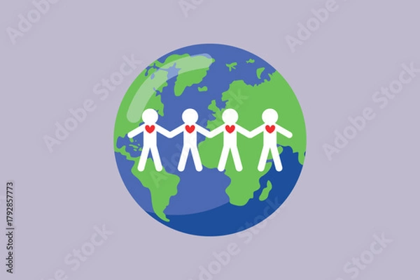 Obraz community with love. community concept. colored flat vector illustration isolated