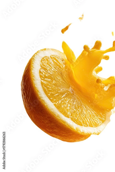 Obraz Orange slice with juice splash