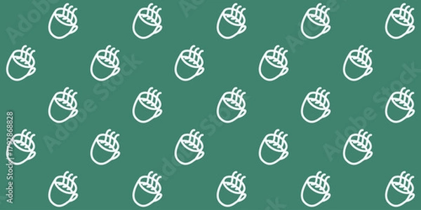 Obraz Cozy winter theme with hot drinks pattern