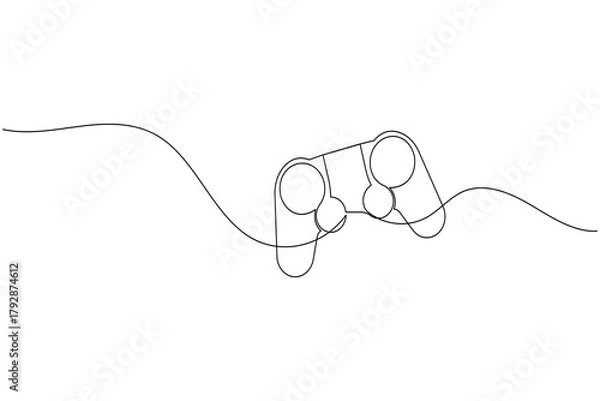Obraz Simple single line art showing a modern video game console joystick