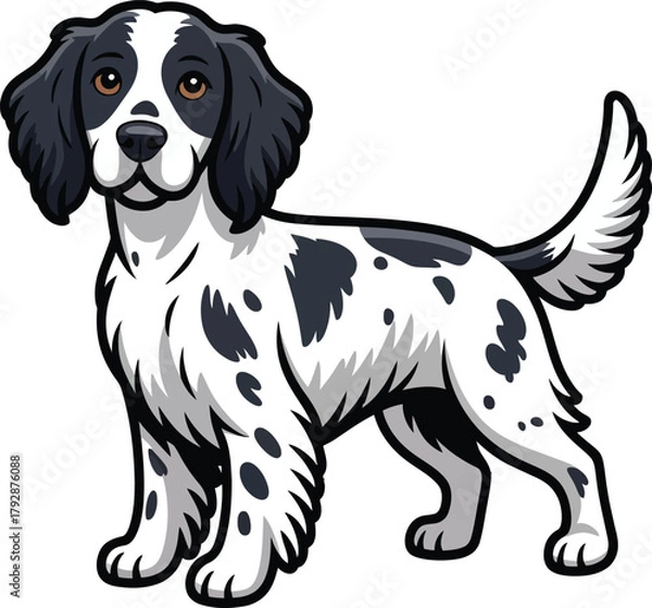 Fototapeta Cute cartoon a illustrator vector English setter