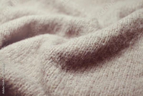 Fototapeta ニットセーターのテクスチャ　メリヤス編み　冬物衣類　羊毛