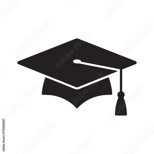 Obraz graduation cap on white background. vector eps 10