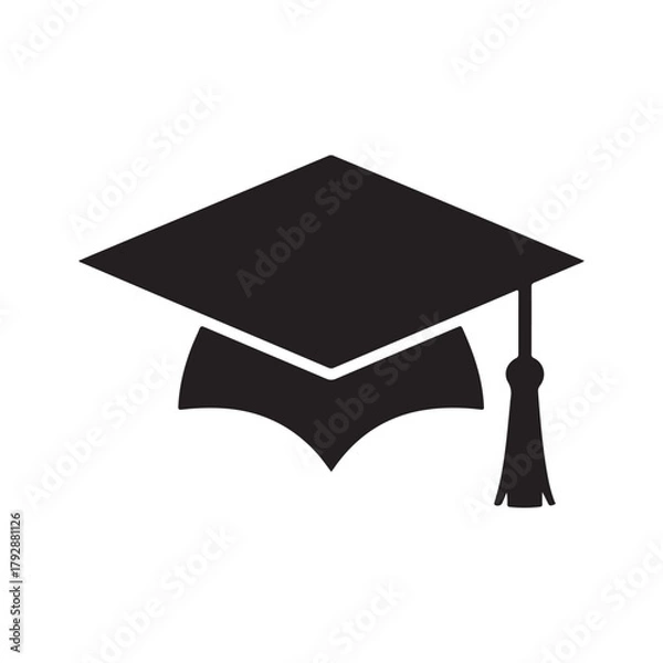 Obraz graduation cap on white background. vector eps 10